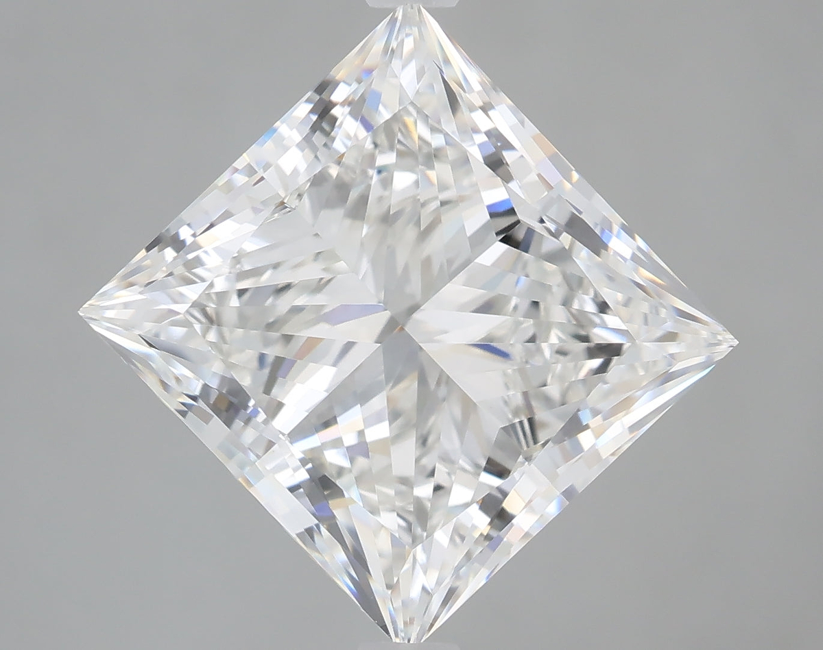 6.00 Carat Princess Shaped, Ideal Cut, F Color, VVS2 Clarity, IGI Certified Lab Grown Diamond