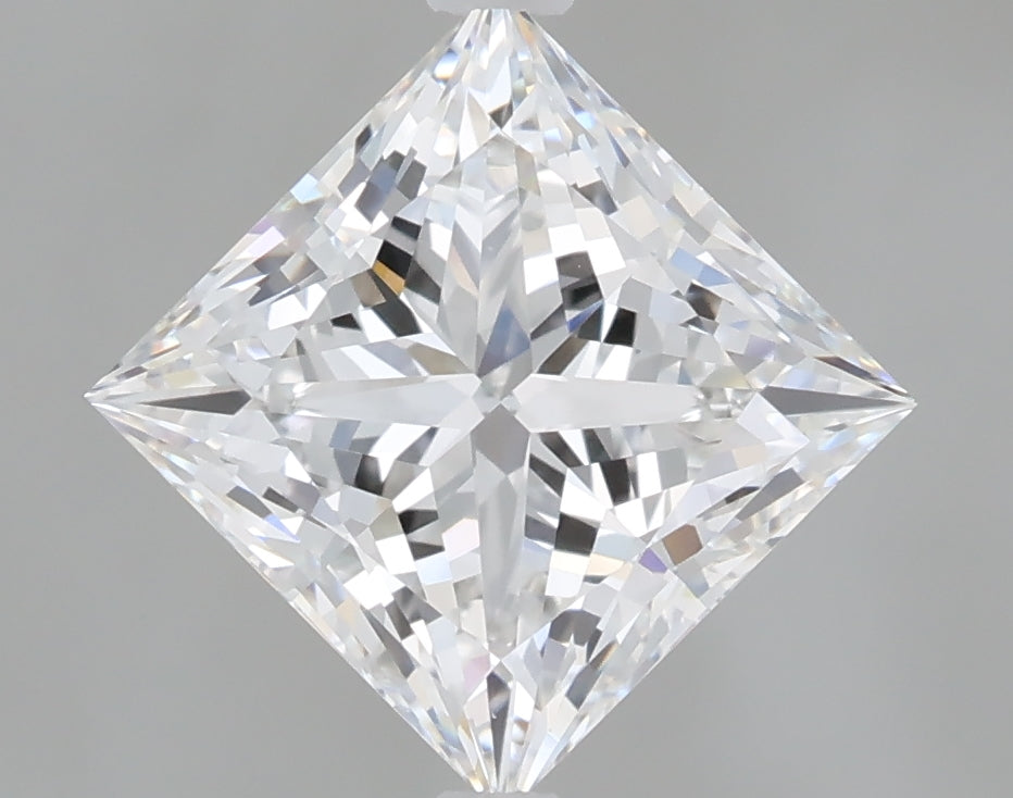 2.07 Carat Princess Shaped, Ideal Cut, D Color, VS1 Clarity, IGI Certified Lab Grown Diamond