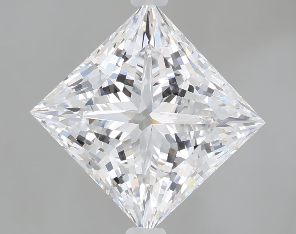 3.09 Carat Princess Shaped, Excellent Cut, D Color, VVS2 Clarity, IGI Certified Lab Grown Diamond