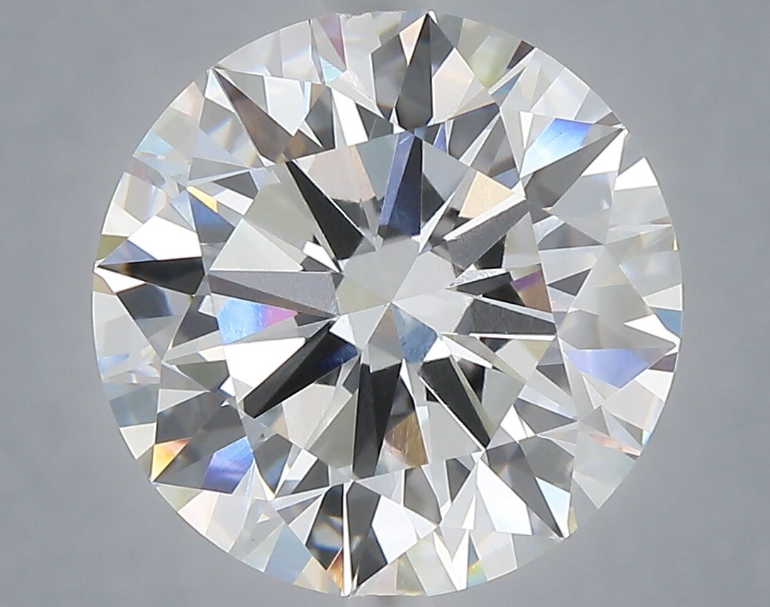 6.08 Carat Round Shaped, Excellent Cut, F Color, VVS2 Clarity, IGI Certified Lab Grown Diamond