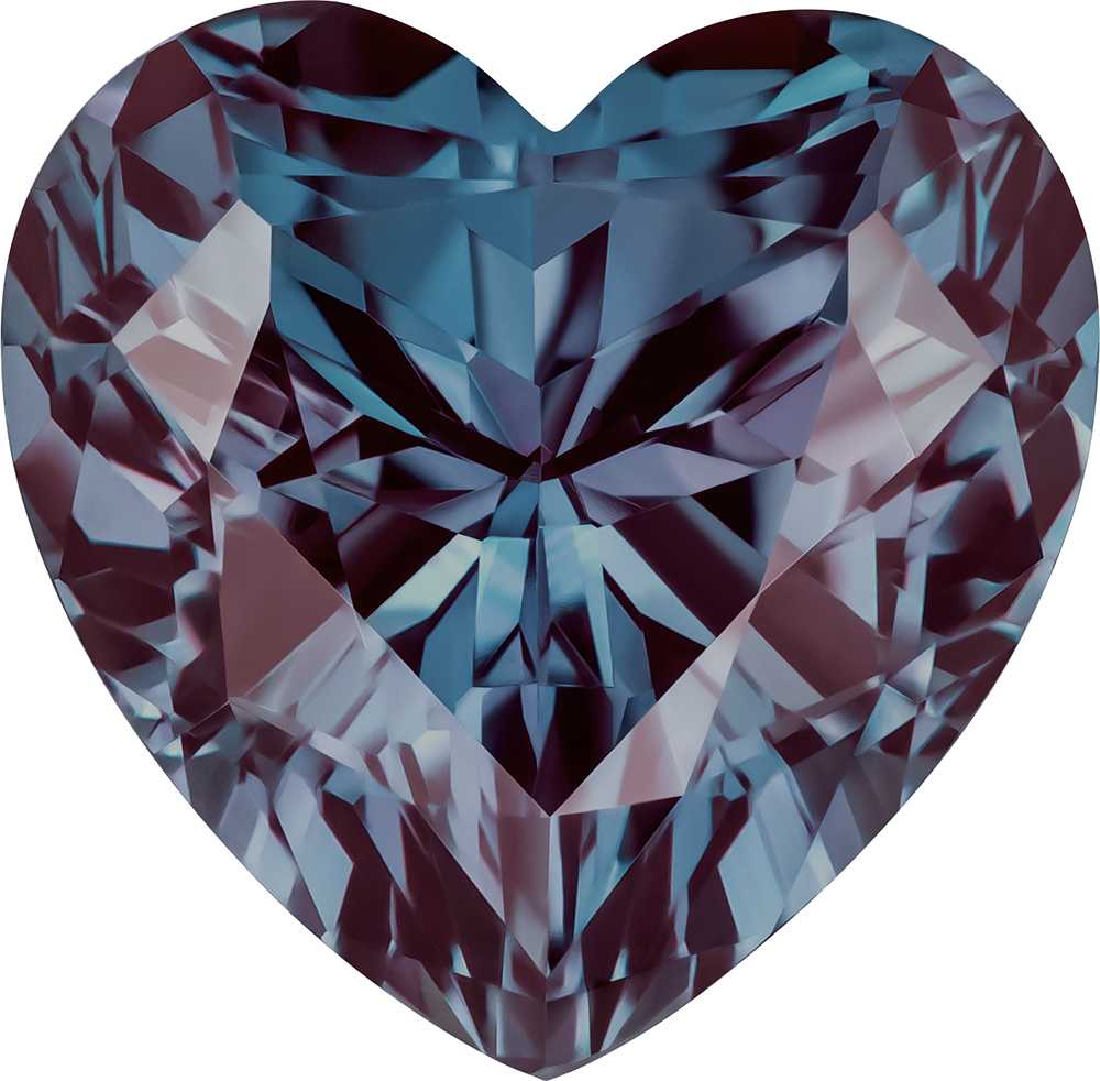 1.15 Carat Heart Cut Lab-Created Alexandrite