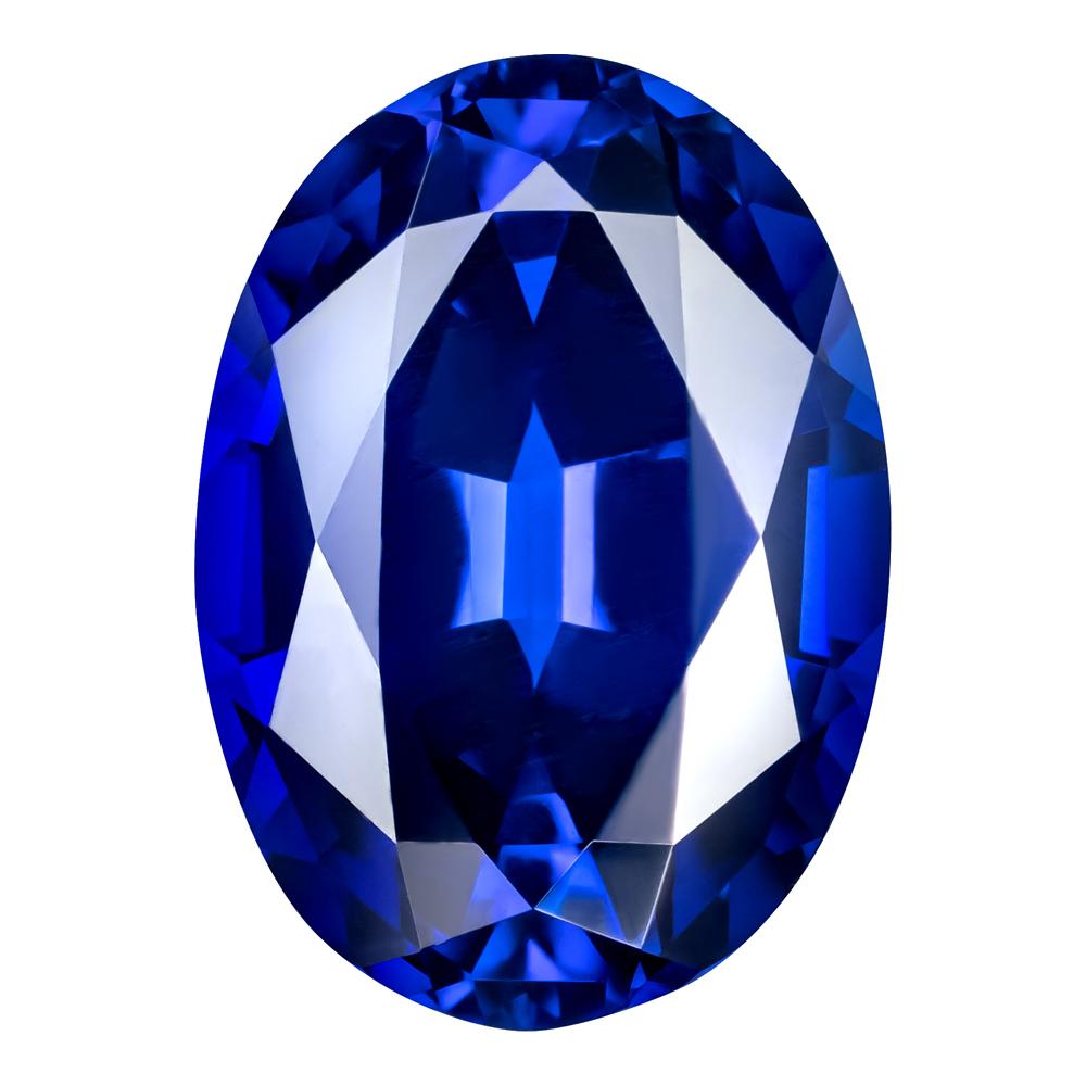 2.72 Carat Oval Cut Lab-Created Blue Sapphire