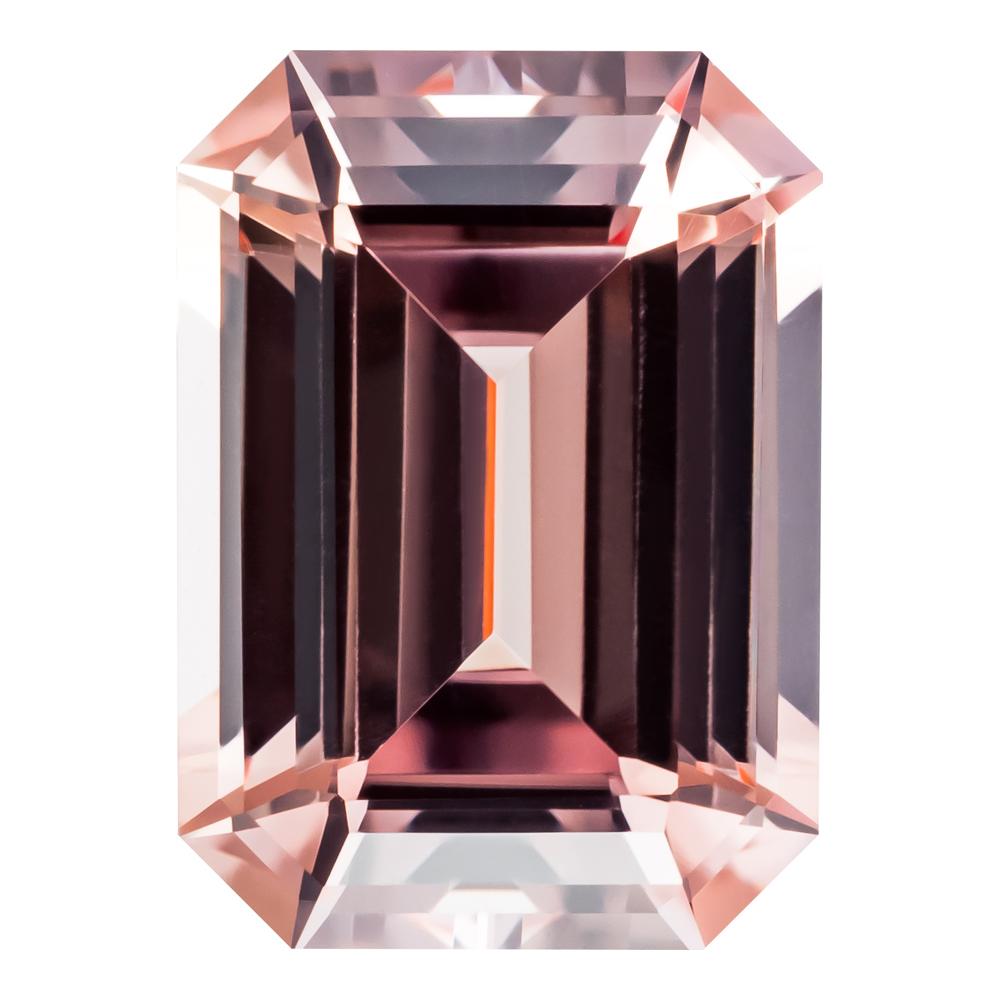 0.70 Carat Emerald Cut Lab-Created Champagne Sapphire