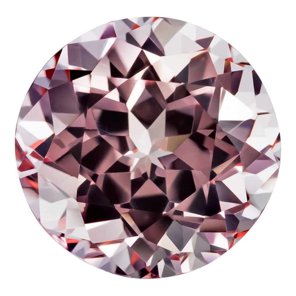 2.48 Carat Round Cut Lab-Created Champagne Sapphire