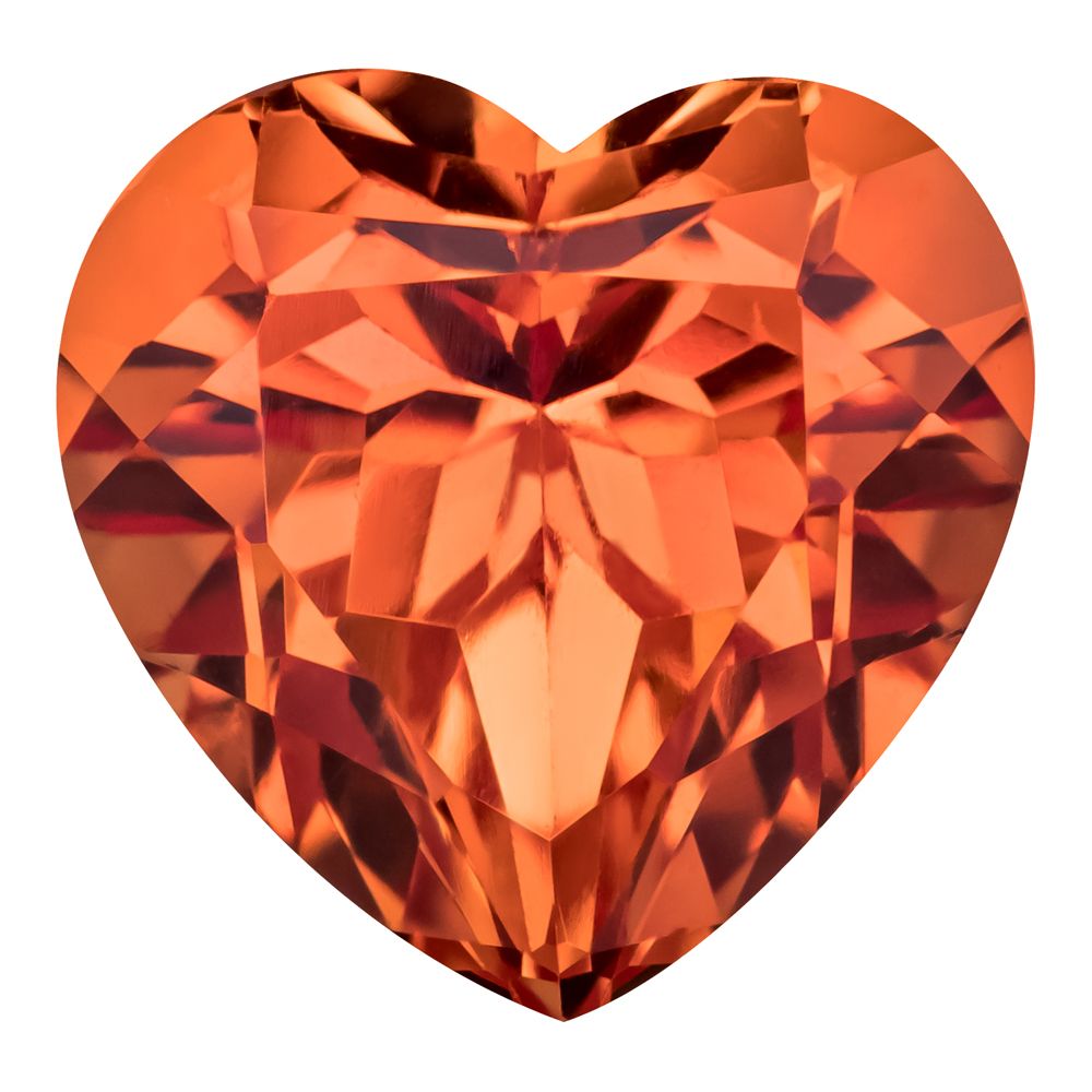 0.70 Carat Heart Cut Lab-Created Padparadscha