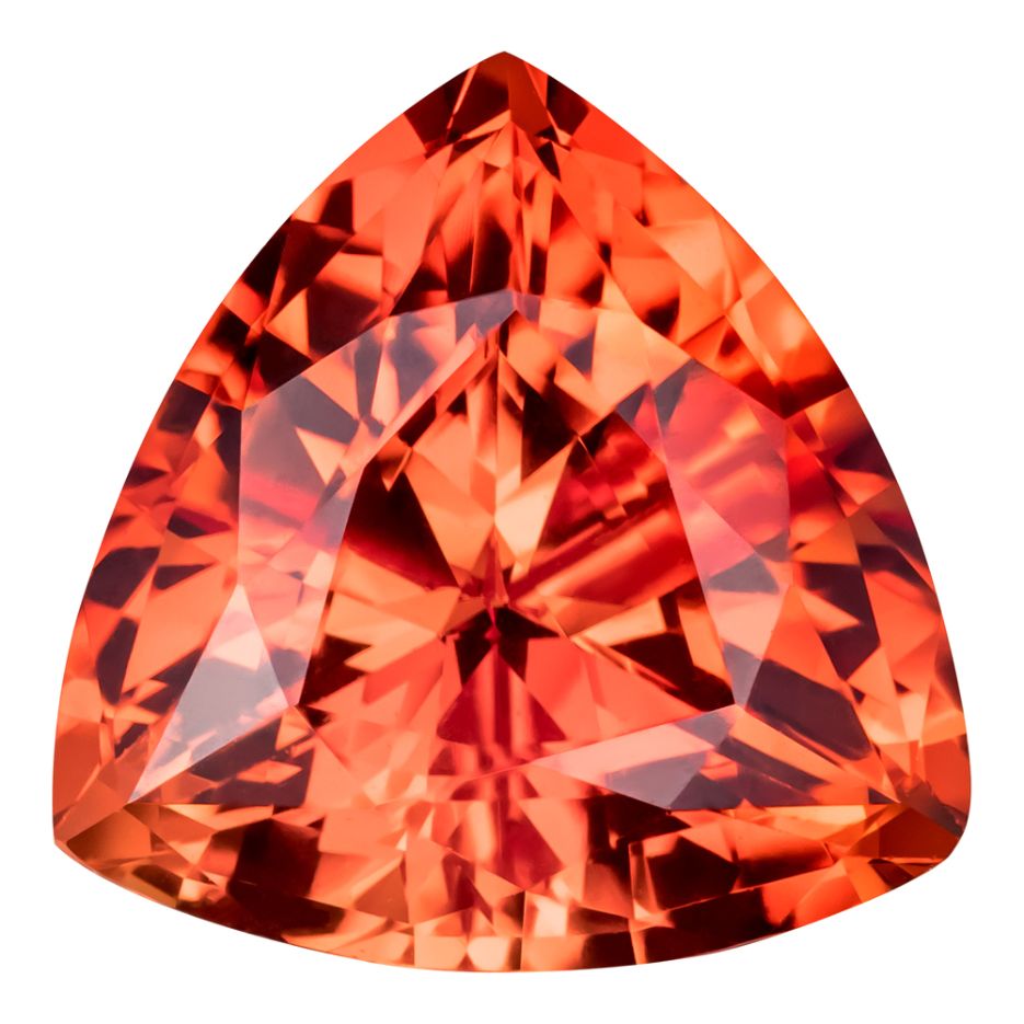 2.70 Carat Trilliant Cut Lab-Created Padparadscha