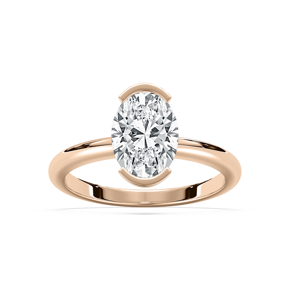 Louisa Semi Bezel Engagement Ring in Rose Gold