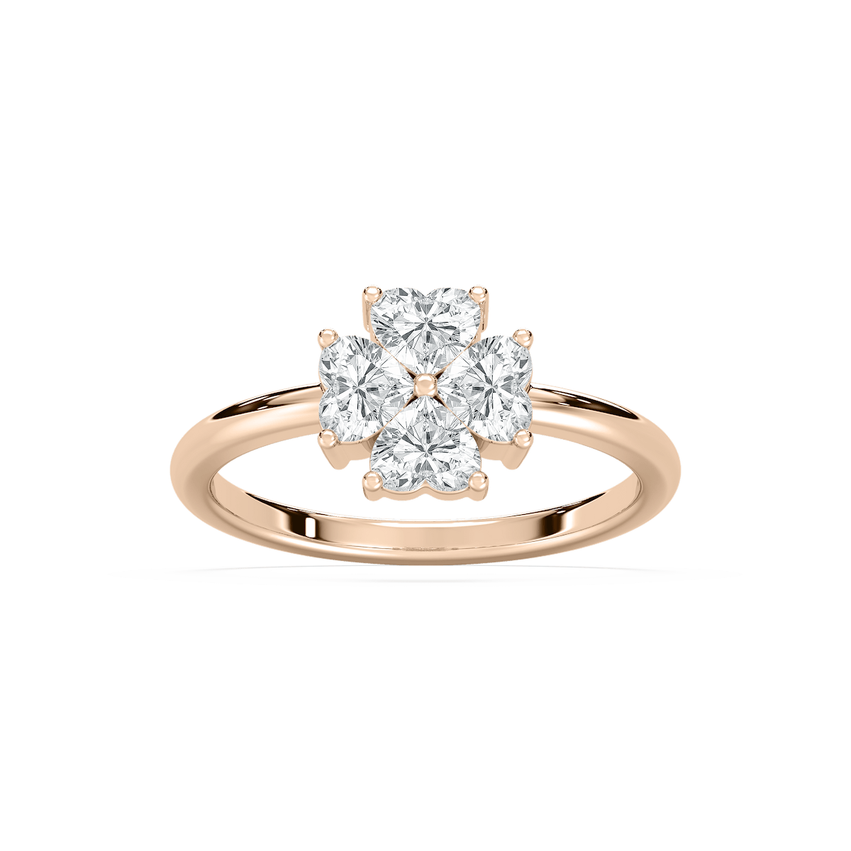Lucky in Love Heart Ring in Rose Gold