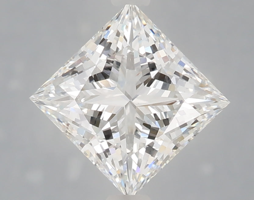 2.10 Carat Princess Shaped, Ideal Cut, E Color, VVS2 Clarity, IGI Certified Lab Grown Diamond