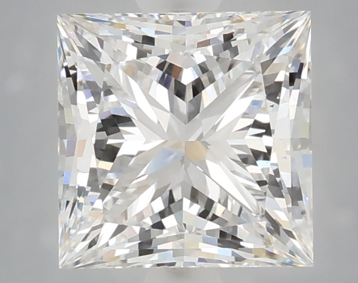 2.60 Carat Princess Shaped, Ideal Cut, D Color, VS1 Clarity, IGI Certified Lab Grown Diamond