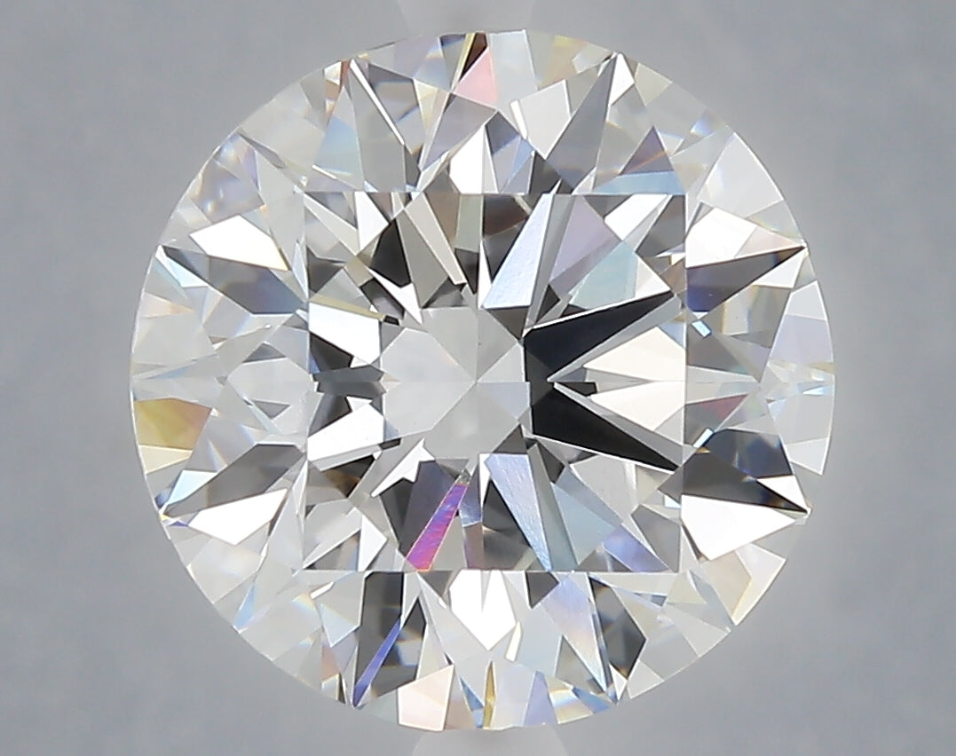 6.03 Carat Round Shaped, Excellent Cut, F Color, VVS2 Clarity, IGI Certified Lab Grown Diamond
