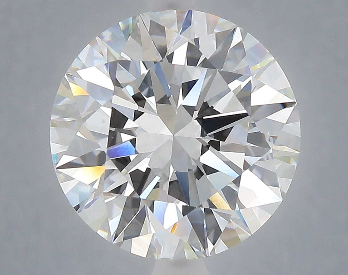 6.03 Carat Round Shaped, Excellent Cut, E Color, VVS2 Clarity, IGI Certified Lab Grown Diamond