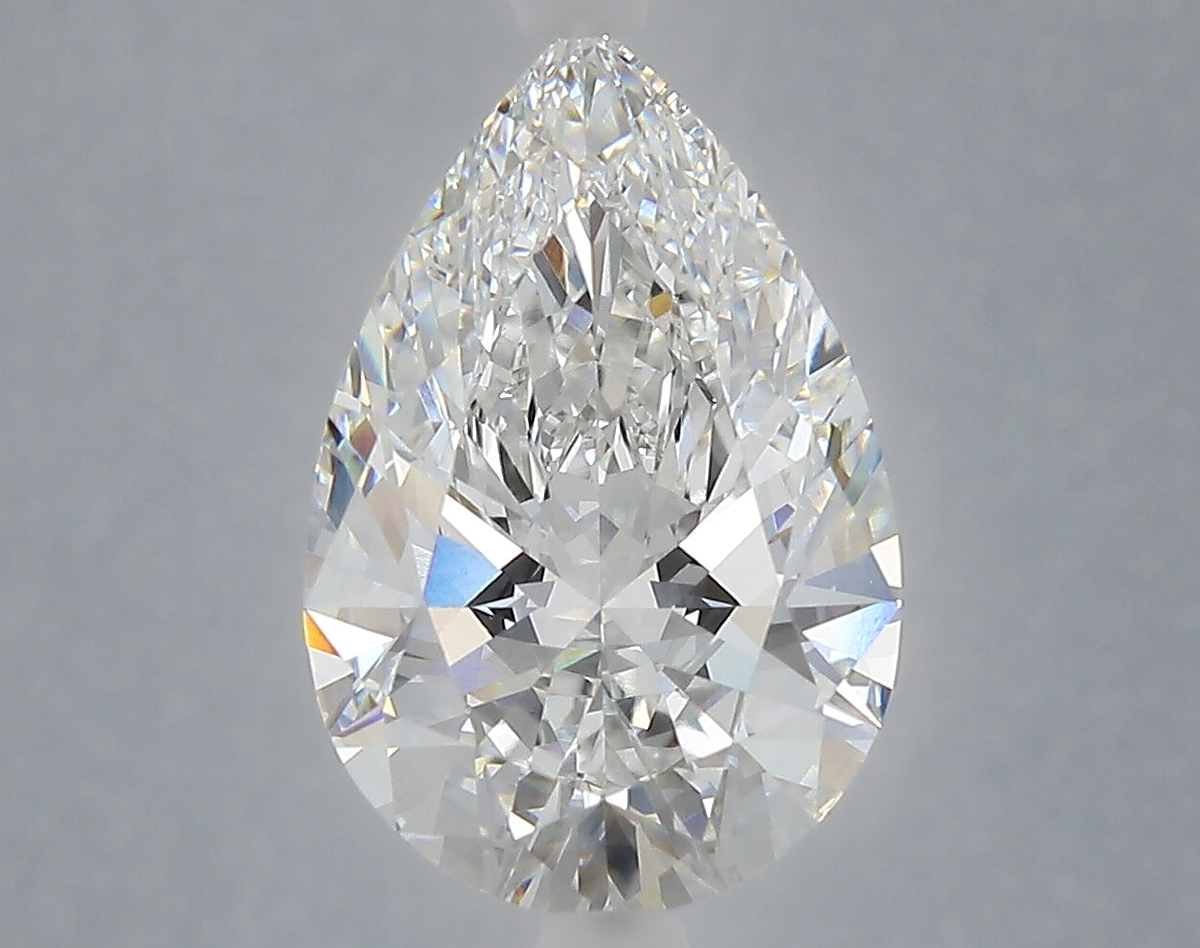 4.10 Carat Pear Shaped, Ideal Cut, E Color, VVS2 Clarity, IGI Certified Lab Grown Diamond