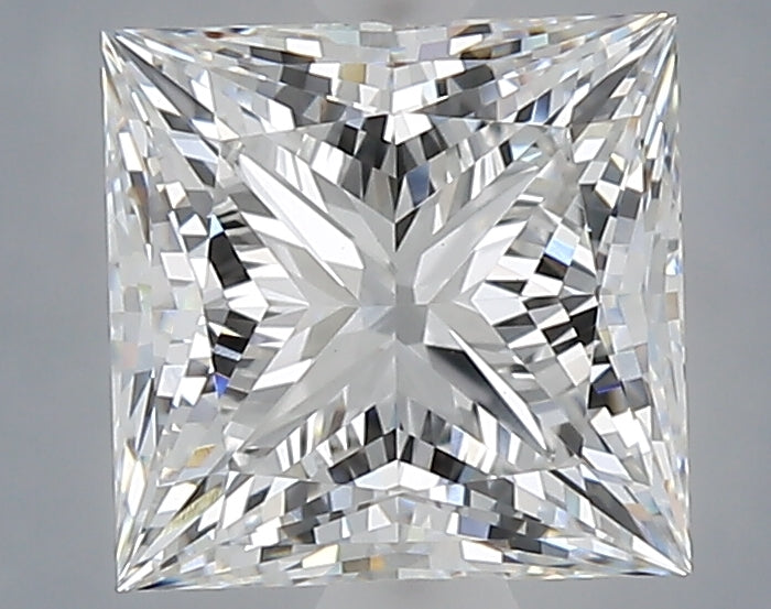 2.05 Carat Princess Shaped, Ideal Cut, E Color, VVS2 Clarity, IGI Certified Lab Grown Diamond