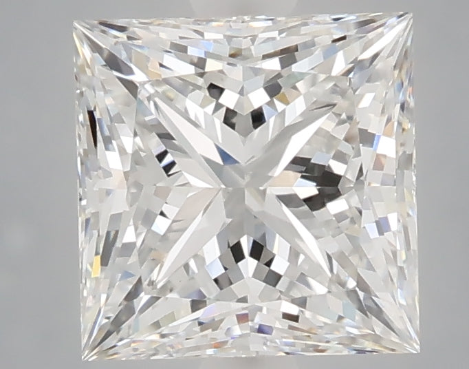 2.50 Carat Princess Shaped, Ideal Cut, E Color, VS1 Clarity, IGI Certified Lab Grown Diamond