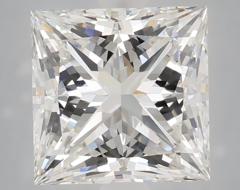 4.02 Carat Princess Shaped, Ideal Cut, F Color, VVS2 Clarity, IGI Certified Lab Grown Diamond