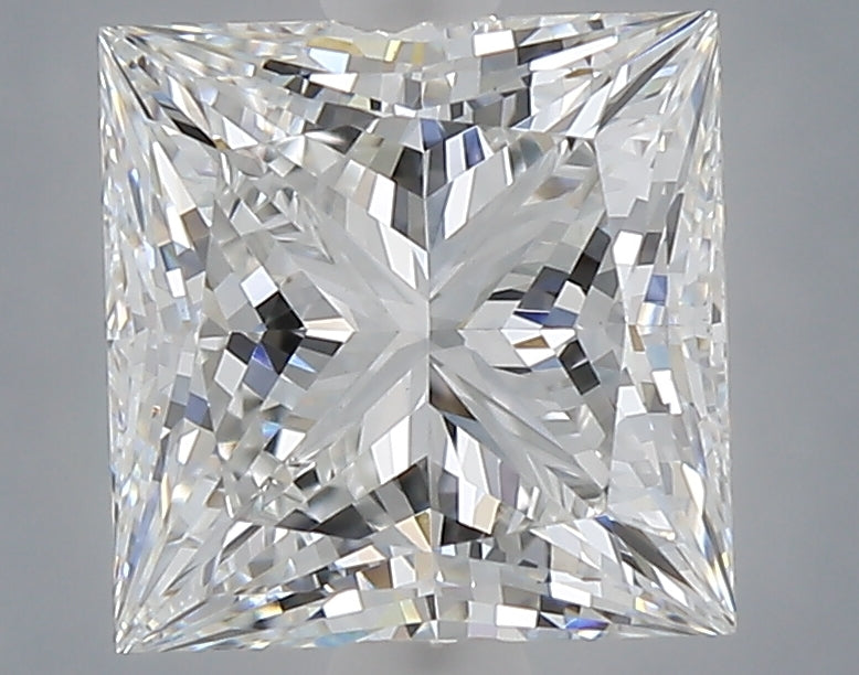 2.10 Carat Princess Shaped, Ideal Cut, E Color, VVS2 Clarity, IGI Certified Lab Grown Diamond