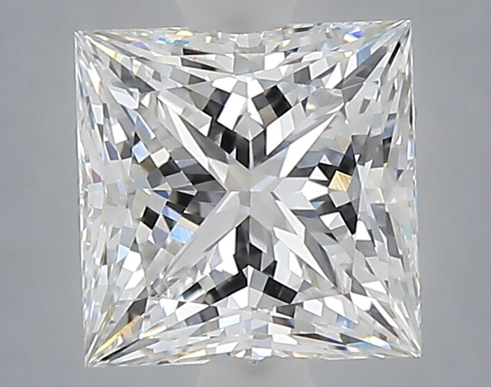 2.10 Carat Princess Shaped, Ideal Cut, E Color, VVS2 Clarity, IGI Certified Lab Grown Diamond