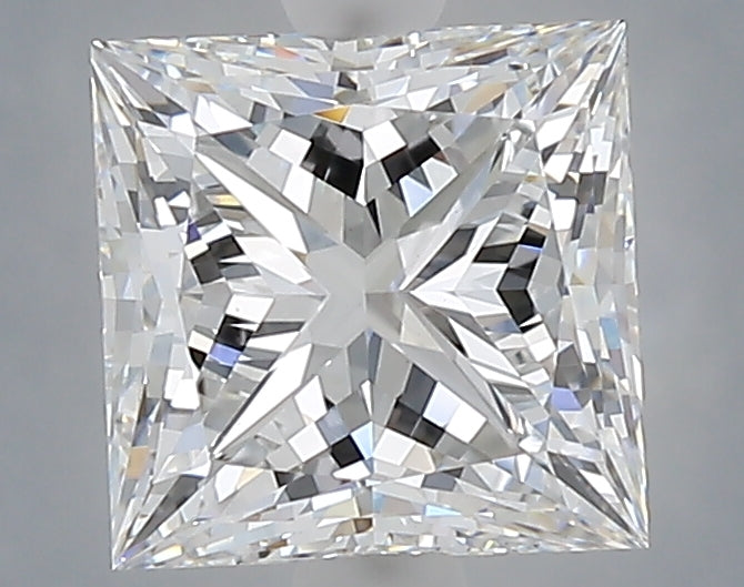 2.10 Carat Princess Shaped, Ideal Cut, E Color, VVS2 Clarity, IGI Certified Lab Grown Diamond