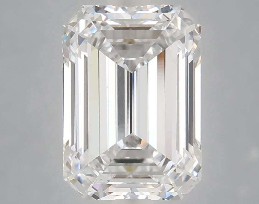 3.10 Carat Emerald Shaped, Ideal Cut, D Color, VVS2 Clarity, IGI Certified Lab Grown Diamond