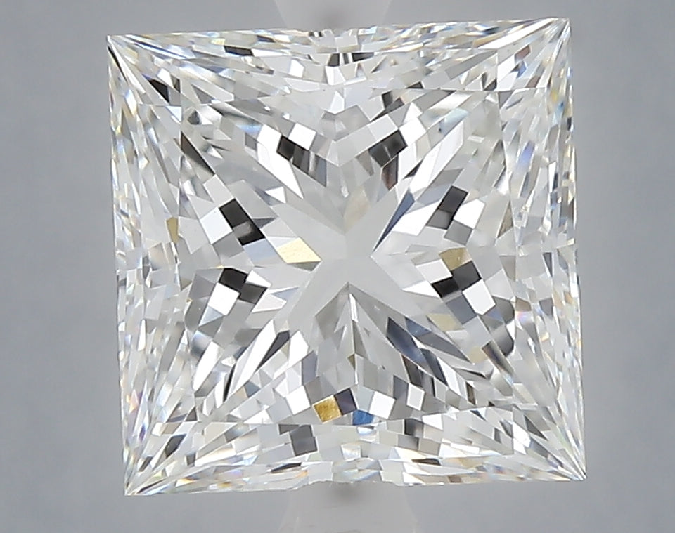 5.34 Carat Princess Shaped, Ideal Cut, F Color, VVS2 Clarity, IGI Certified Lab Grown Diamond