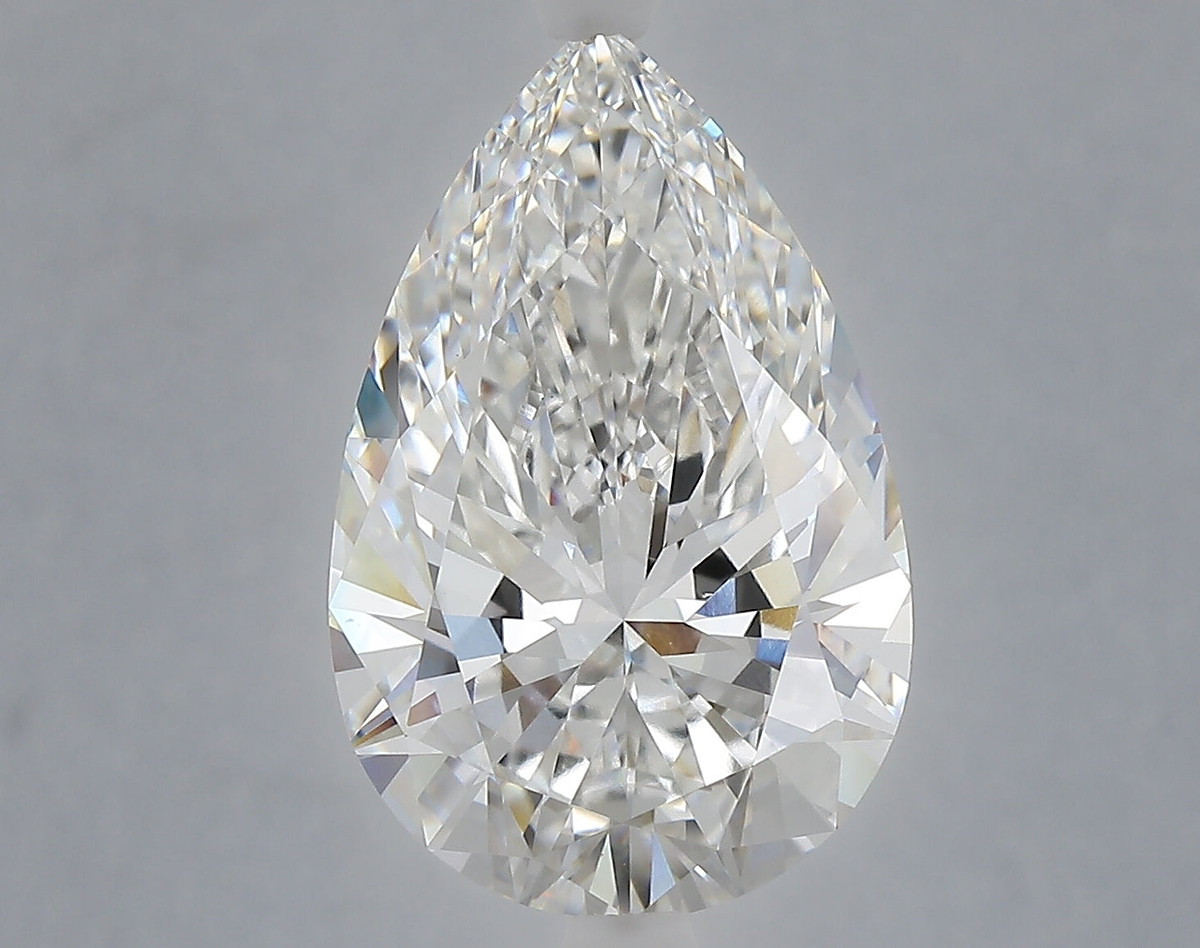 6.02 Carat Pear Shaped, Ideal Cut, F Color, VS1 Clarity, IGI Certified Lab Grown Diamond