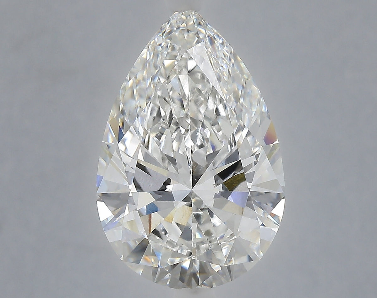 6.02 Carat Pear Shaped, Ideal Cut, F Color, VVS2 Clarity, IGI Certified Lab Grown Diamond