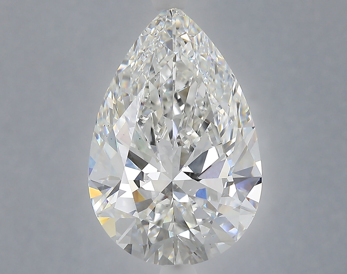 6.09 Carat Pear Shaped, Ideal Cut, F Color, VS1 Clarity, IGI Certified Lab Grown Diamond