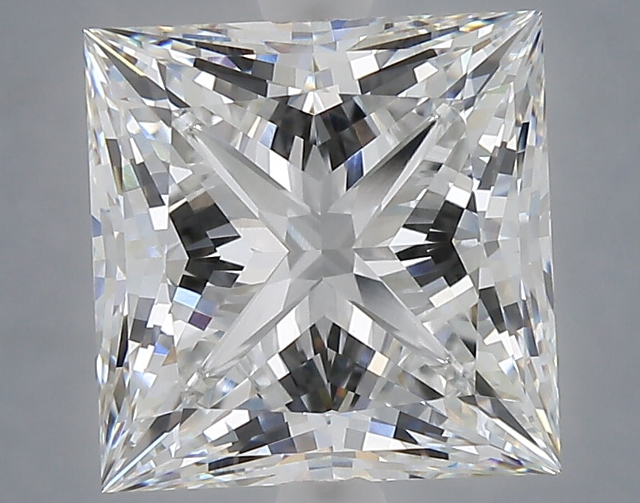 5.06 Carat Princess Shaped, Ideal Cut, E Color, VVS2 Clarity, IGI Certified Lab Grown Diamond