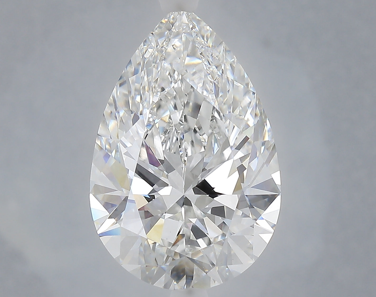 6.08 Carat Pear Shaped, Ideal Cut, E Color, VVS2 Clarity, IGI Certified Lab Grown Diamond