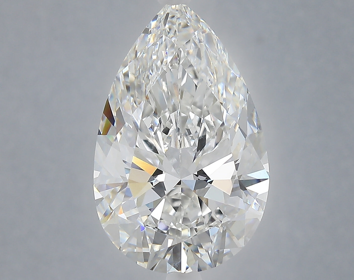 6.36 Carat Pear Shaped, Ideal Cut, E Color, VVS2 Clarity, IGI Certified Lab Grown Diamond