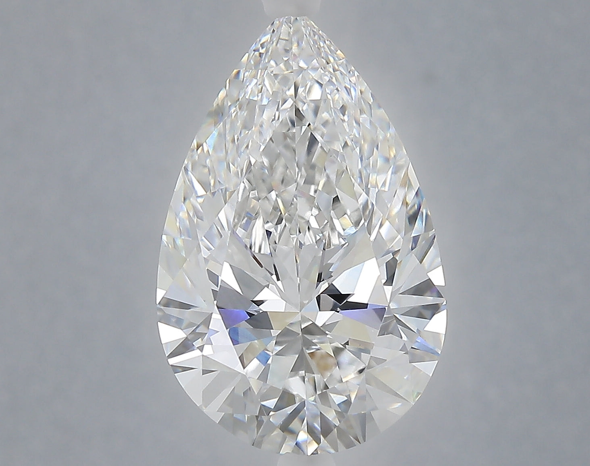 6.09 Carat Pear Shaped, Ideal Cut, E Color, VVS2 Clarity, IGI Certified Lab Grown Diamond