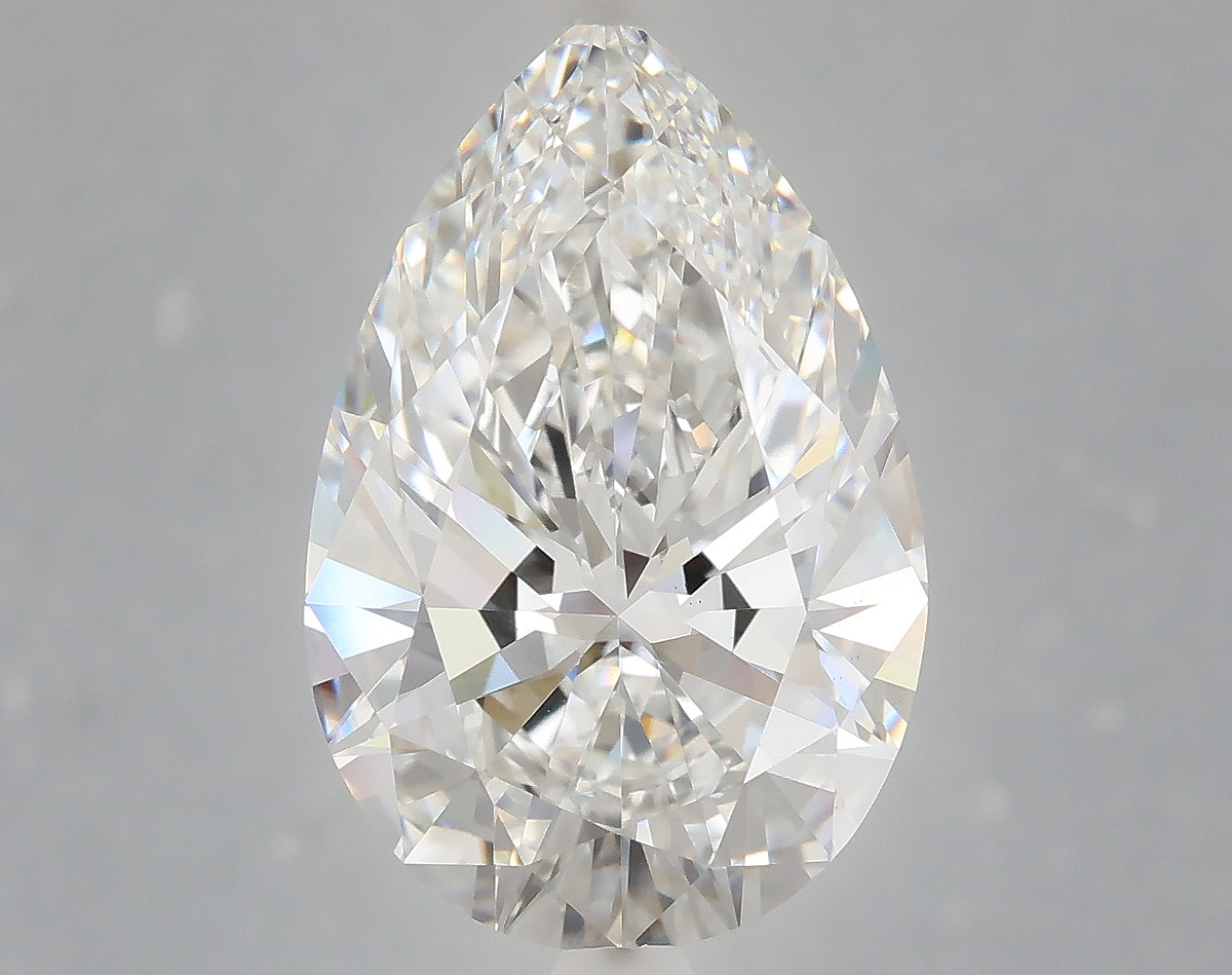6.08 Carat Pear Shaped, Ideal Cut, E Color, VS1 Clarity, IGI Certified Lab Grown Diamond