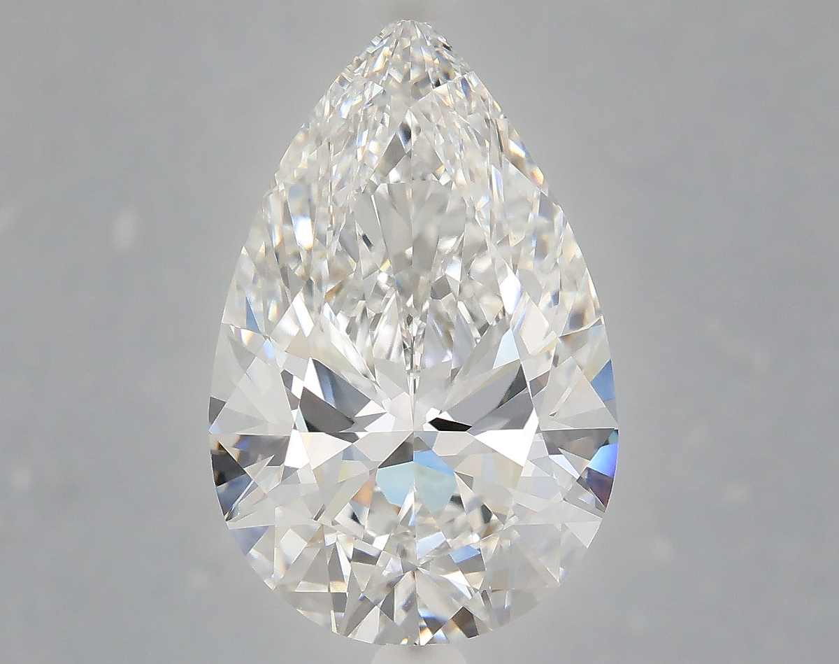6.27 Carat Pear Shaped, Ideal Cut, E Color, VVS2 Clarity, IGI Certified Lab Grown Diamond