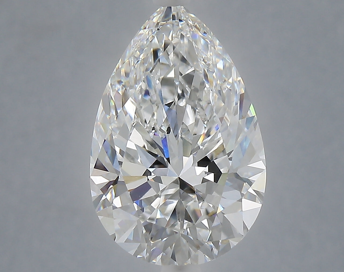 5.02 Carat Pear Shaped, Ideal Cut, E Color, VVS2 Clarity, IGI Certified Lab Grown Diamond