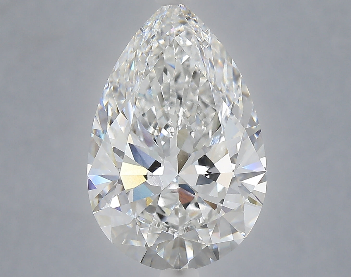 5.25 Carat Pear Shaped, Ideal Cut, E Color, VVS2 Clarity, IGI Certified Lab Grown Diamond