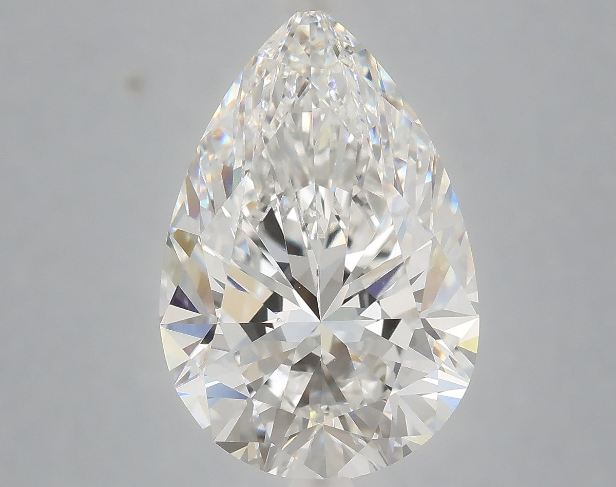 6.04 Carat Pear Shaped, Ideal Cut, E Color, VVS2 Clarity, IGI Certified Lab Grown Diamond