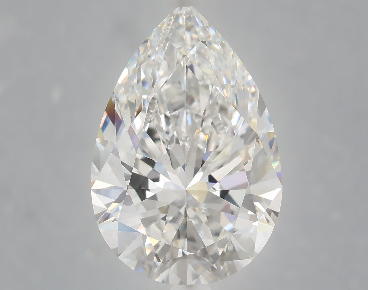 6.56 Carat Pear Shaped, Ideal Cut, E Color, VVS2 Clarity, IGI Certified Lab Grown Diamond