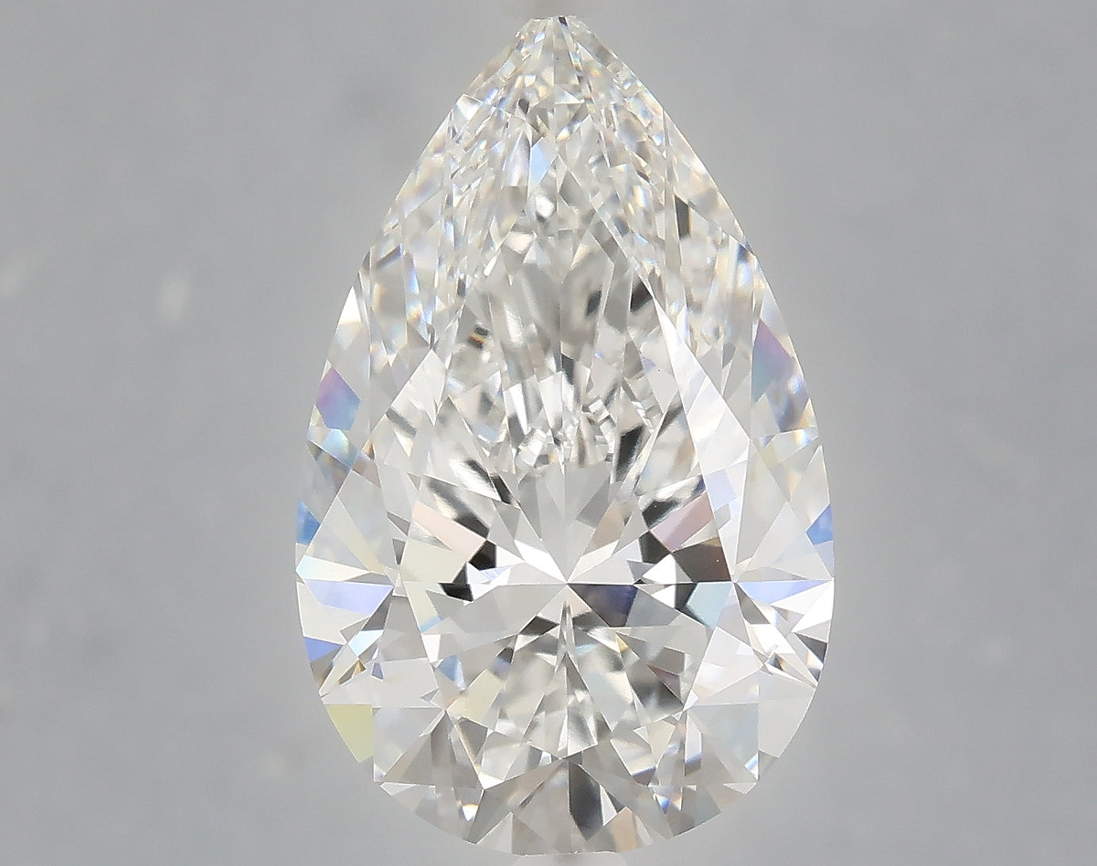 6.09 Carat Pear Shaped, Ideal Cut, E Color, VVS2 Clarity, IGI Certified Lab Grown Diamond