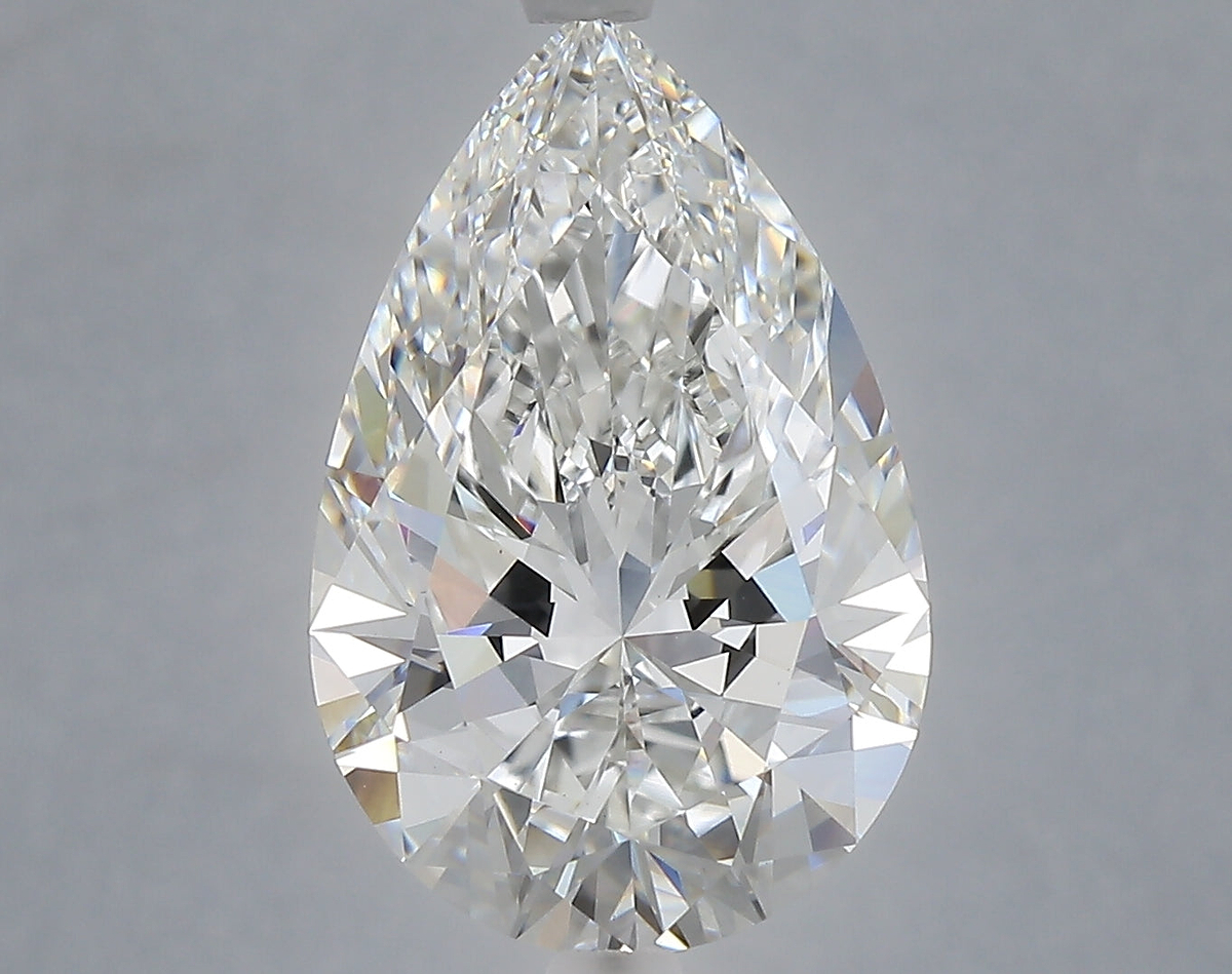 5.27 Carat Pear Shaped, Ideal Cut, E Color, VVS2 Clarity, IGI Certified Lab Grown Diamond