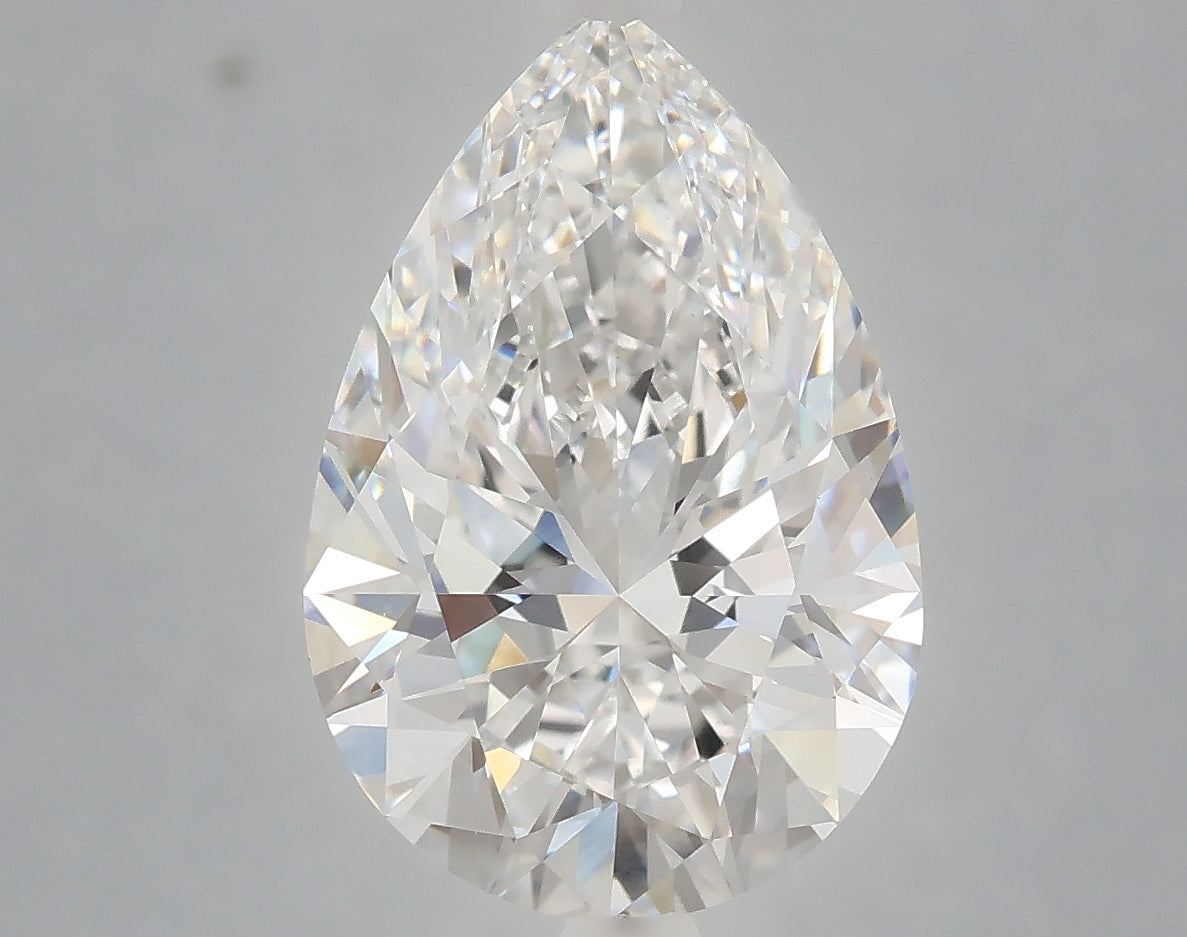 4.28 Carat Pear Shaped, Ideal Cut, E Color, VVS2 Clarity, IGI Certified Lab Grown Diamond