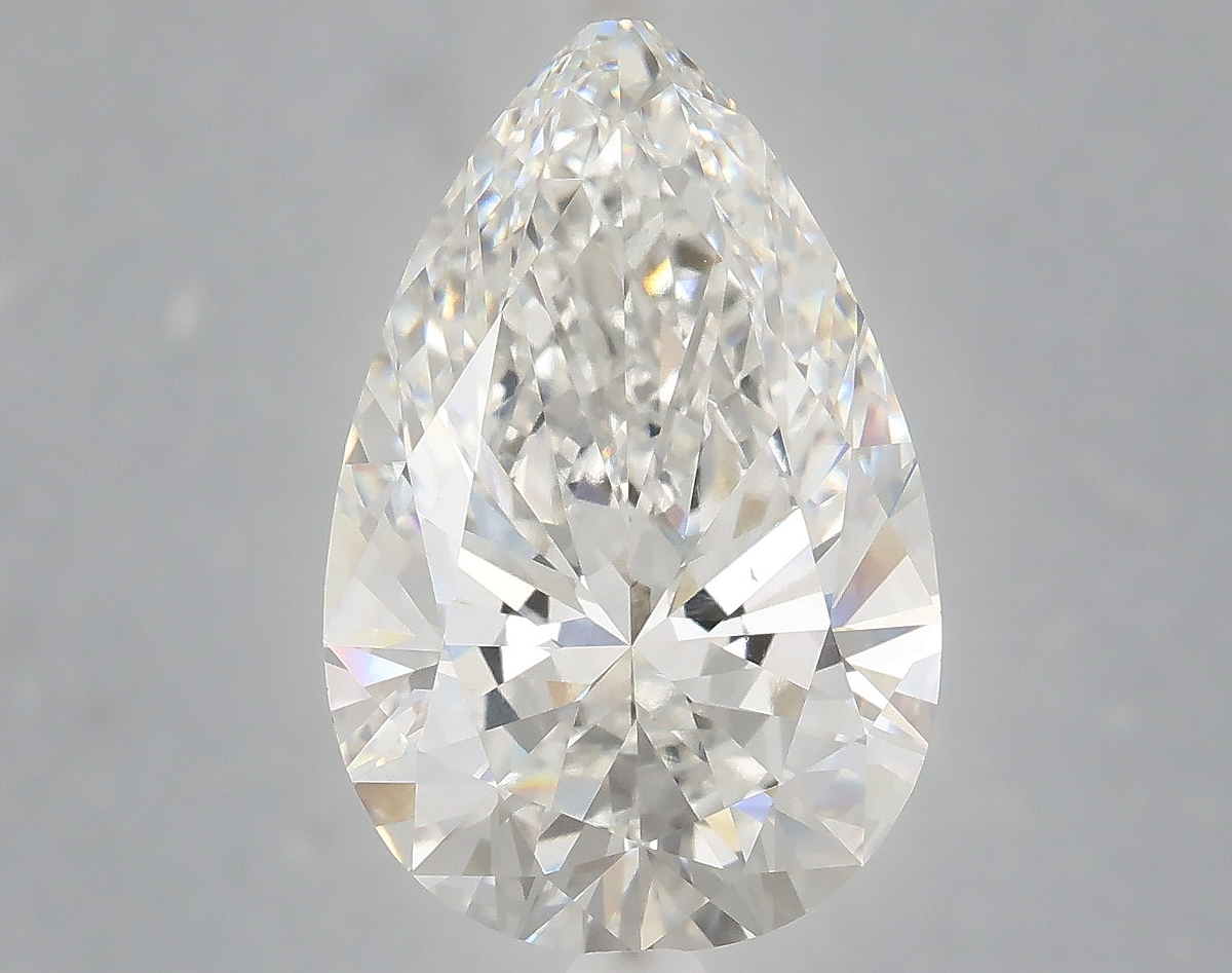 6.01 Carat Pear Shaped, Ideal Cut, F Color, VS1 Clarity, IGI Certified Lab Grown Diamond