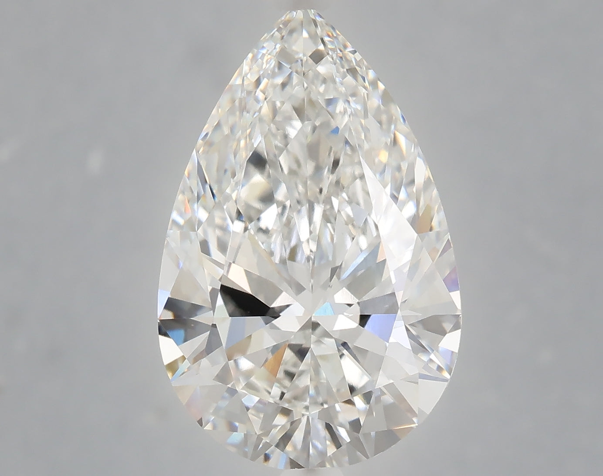 6.09 Carat Pear Shaped, Ideal Cut, E Color, VVS2 Clarity, IGI Certified Lab Grown Diamond