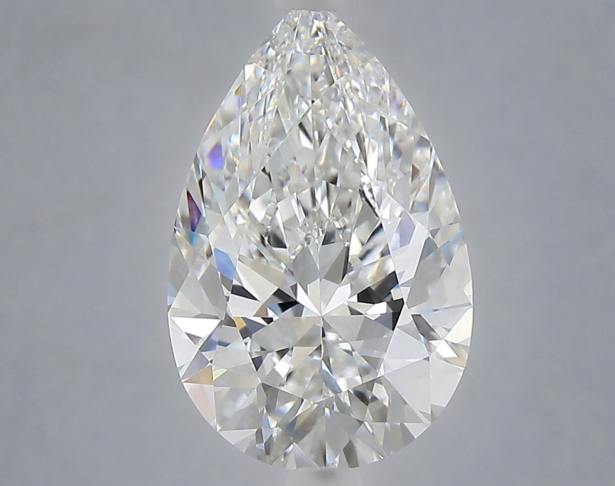 4.09 Carat Pear Shaped, Ideal Cut, E Color, VVS2 Clarity, IGI Certified Lab Grown Diamond