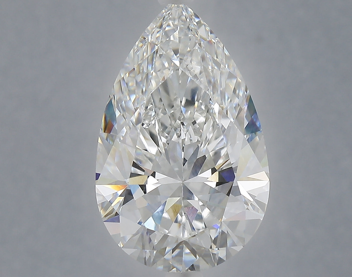 6.01 Carat Pear Shaped, Ideal Cut, F Color, VVS2 Clarity, IGI Certified Lab Grown Diamond