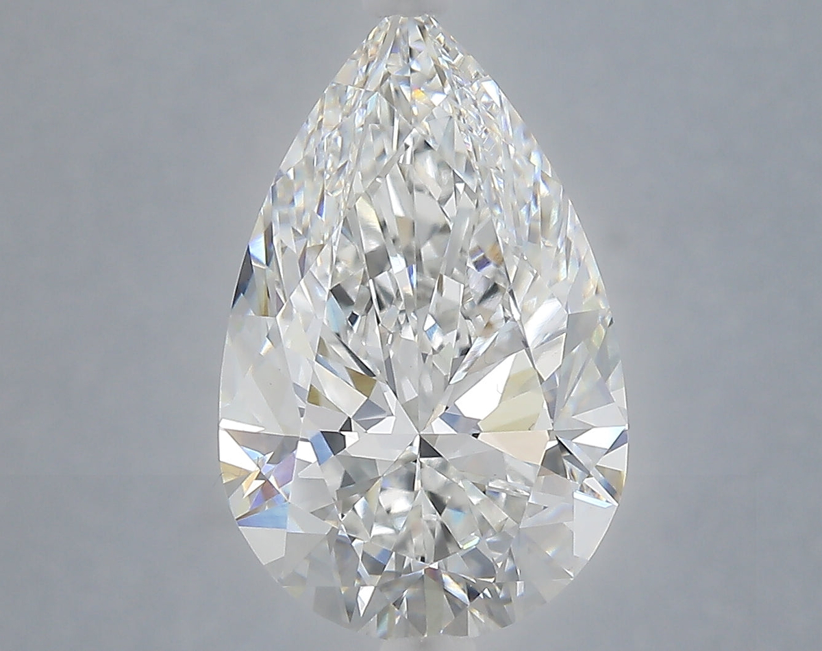 5.28 Carat Pear Shaped, Ideal Cut, E Color, VVS2 Clarity, IGI Certified Lab Grown Diamond