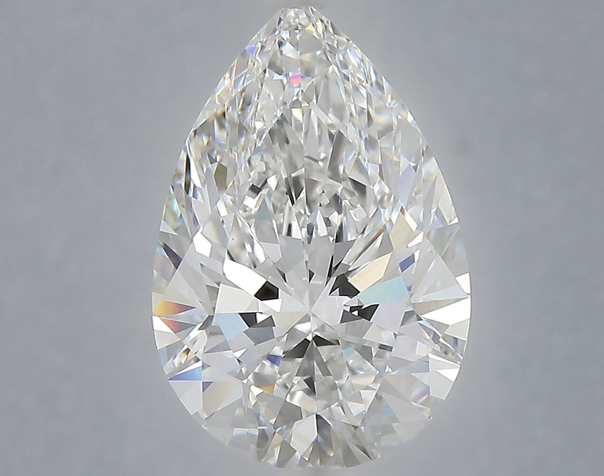 5.04 Carat Pear Shaped, Ideal Cut, E Color, VVS2 Clarity, IGI Certified Lab Grown Diamond