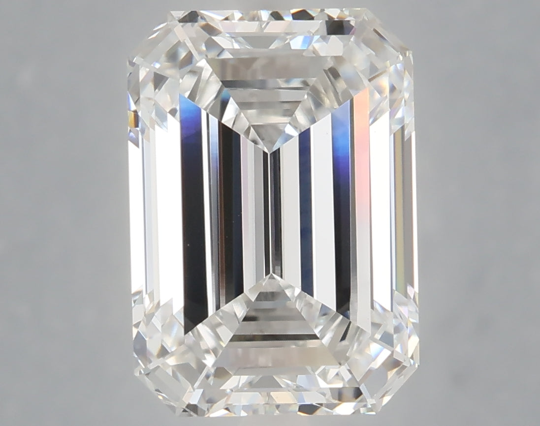 6.19 Carat Emerald Shaped, Ideal Cut, D Color, VVS2 Clarity, IGI Certified Lab Grown Diamond