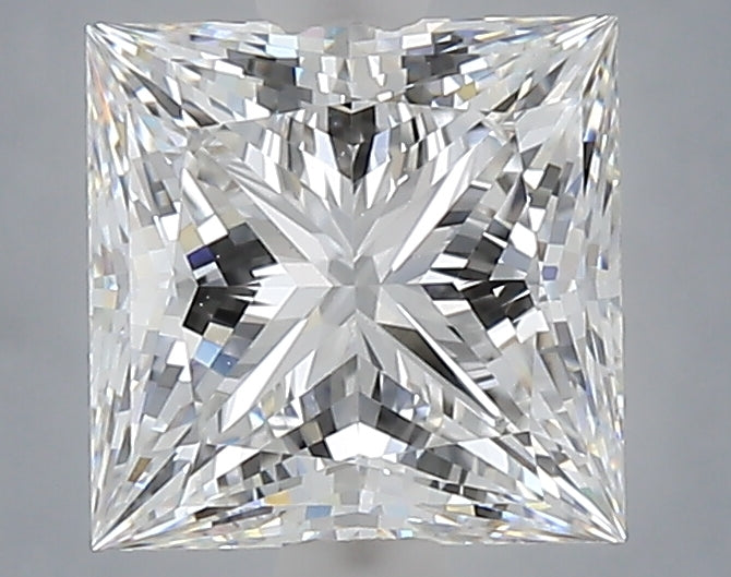 2.10 Carat Princess Shaped, Ideal Cut, E Color, VVS2 Clarity, IGI Certified Lab Grown Diamond