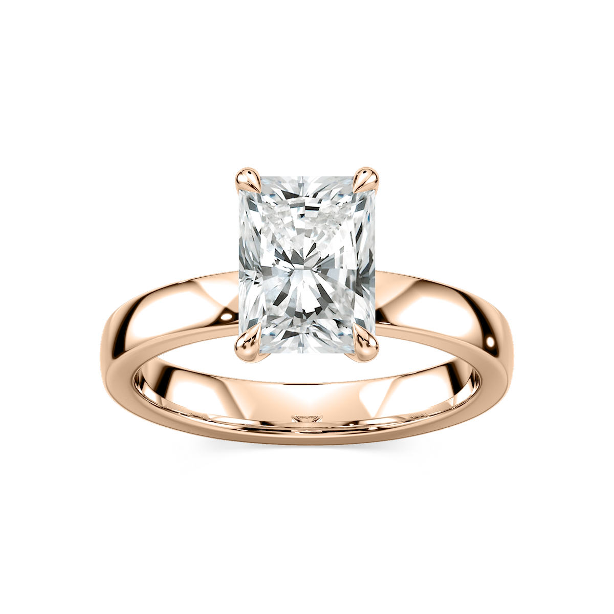 Maya Radiant Lab Grown Diamond 3mm Cigar Band Solitaire Engagement Ring